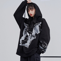 Gravity museum) cartoon printed hooded sweater womens 2020 new loose BF student top