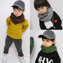 Childrens scarf winter boys imitation cashmere girls autumn and winter warm scarf Korean version of solid color men and women baby windproof shawl