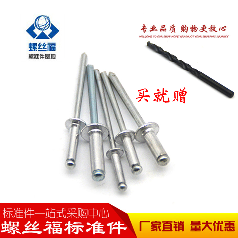 Open type flat round head rivet aluminum iron stainless steel big cap rivet Aluminum core pulling rivet decoration nail