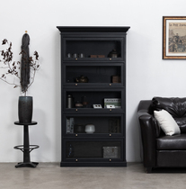 Minimalist Iron Art Nordic Wind Dining Side Cabinet Glass Display Case Cabinet Bookcase Wine Cabinet Living-room Multifunctional Lockers