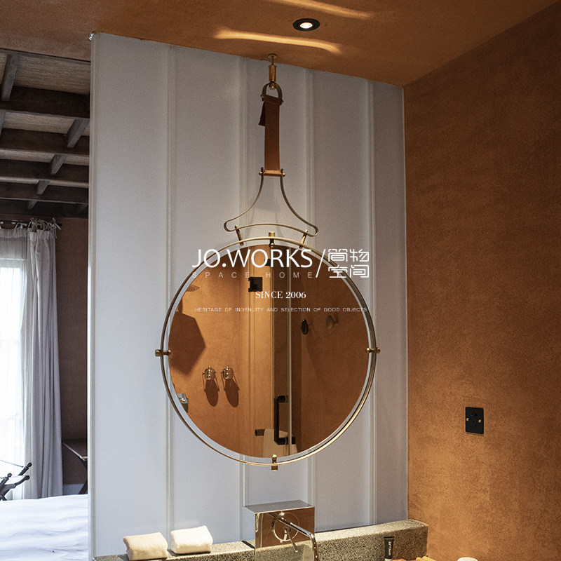 American Cosmetic Mirror Custom Makeup Room Mirror High Clear Pure Copper Trim Mirror Hanging Wall Bronze Mirror Wash Stand Cosmetic Mirror