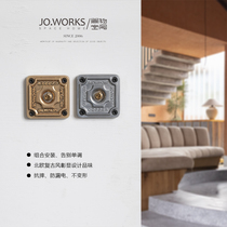 Nordic Retro Brass Dial SWITCH INDUSTRIAL WIND METAL IMITATION CERAMIC HOME 86 TYPE DOUBLE CONTROL COMBINED SWITCH PANEL