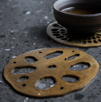 Minimalist Pure Brass Brass Creative Shape Cup Cushion Tea Cup Toinsulation Mat Chinese Day Style Retro Tea Road Spare Parts