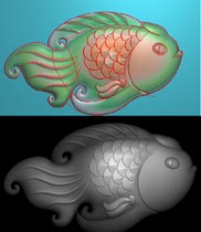 Fine carved figure jade carving figure fish 68 computer engraving JD figure