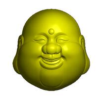 Finely carved figure deep Buddha head Jade carving Computer carving Three-dimensional Buddha head