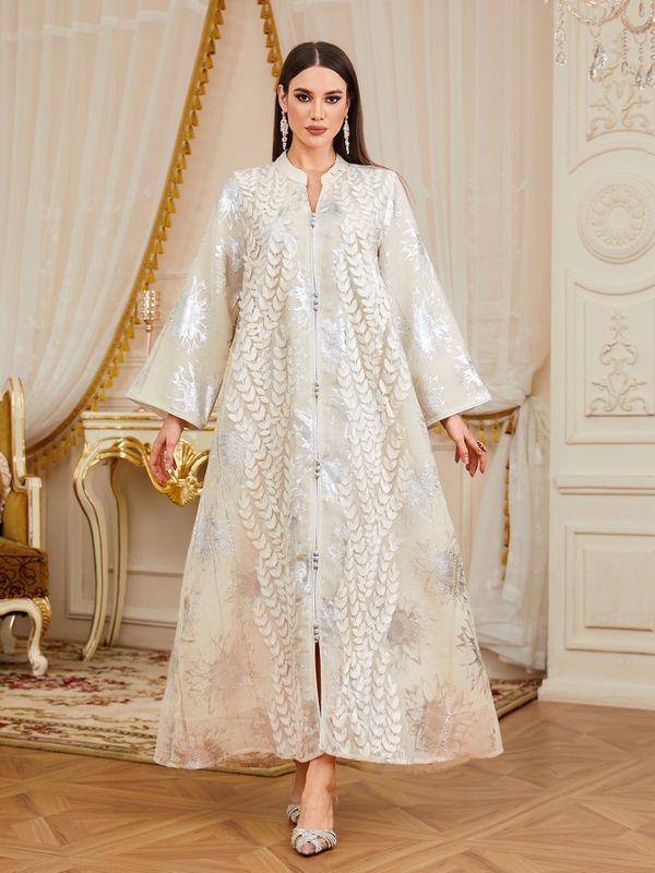 2026 European and American Casual Women's Clothing Applique Gold Foil Travel Dress Home Long Dress Dresses Woman