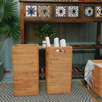 Rattan bamboo basket paper basket Chinese study room yoga mat umbrella stand storage basket scroll painting barrel calligraphy and painting barrel calligraphy and painting