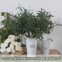 Olive branch imitation flower wedding leaves ins Nordic flower arrangement Green plant wall decoration wedding decoration fake branches