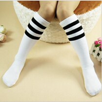 Children socks stockings over-the-knee show socks tube kindergarten sports socks black with white stripes summer summer