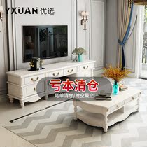 2021 New American coffee table TV cabinet combination multifunctional modern simple small apartment living room floor cabinet package