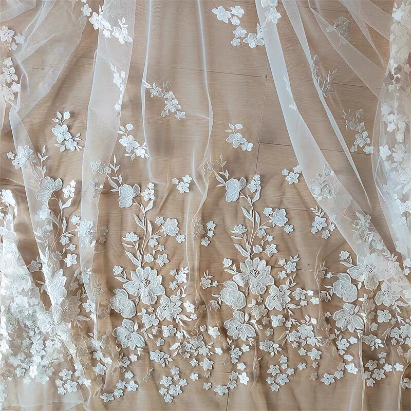 New Product: Blooming Water-Soluble Lace Fabric, Beautiful Floral Lace Veil, Lace Trim, Hollow-Out Fabric