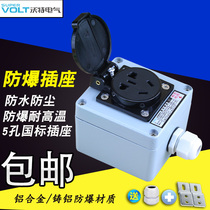 Industrial explosion-proof socket bright and concealed new national standard five-hole waterproof 10A220V power supply fire wall socket