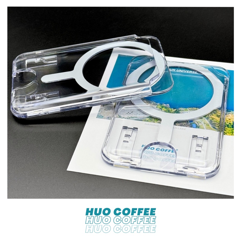 Hc |   Curved Transparent Magnetic Card Holder for Photos and Celebrity Cards, Compatible with iPhone Magsafe.
