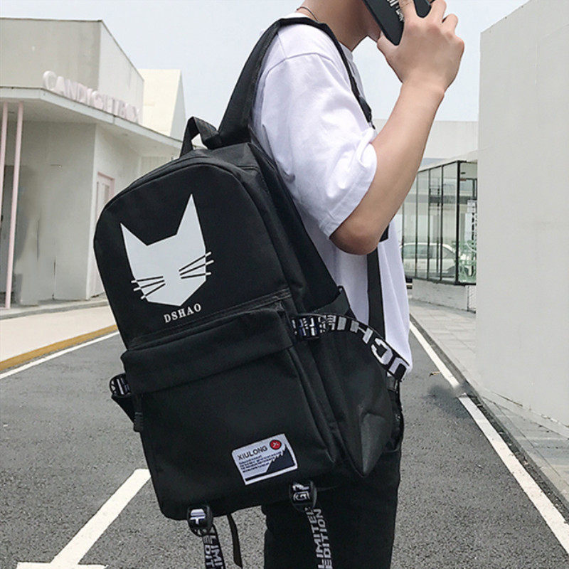 Bag men's backpack ins tide brand junior high school high school college student school bag personality all-match niche leisure travel bag