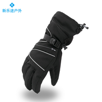 Ski gloves mens and womens winter warm windproof waterproof non-slip outdoor riding motorcycle cold-proof thick cotton gloves