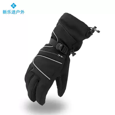 Ski gloves men and women winter warm windproof waterproof non-slip outdoor riding locomotive cold proof thick cotton gloves