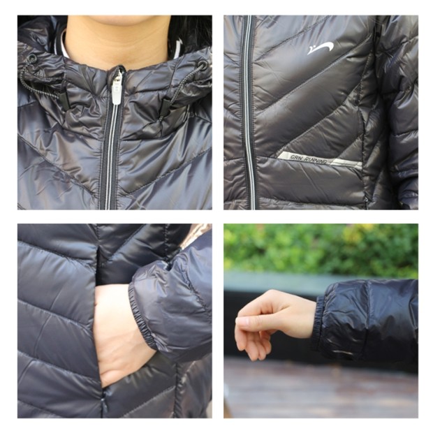 Winter 鸟 正品 女装 2017 mùa đông mới nhẹ trùm đầu Slim áo thể thao giản dị xuống 2075298 - Thể thao xuống áo khoác áo phao lông vũ lining