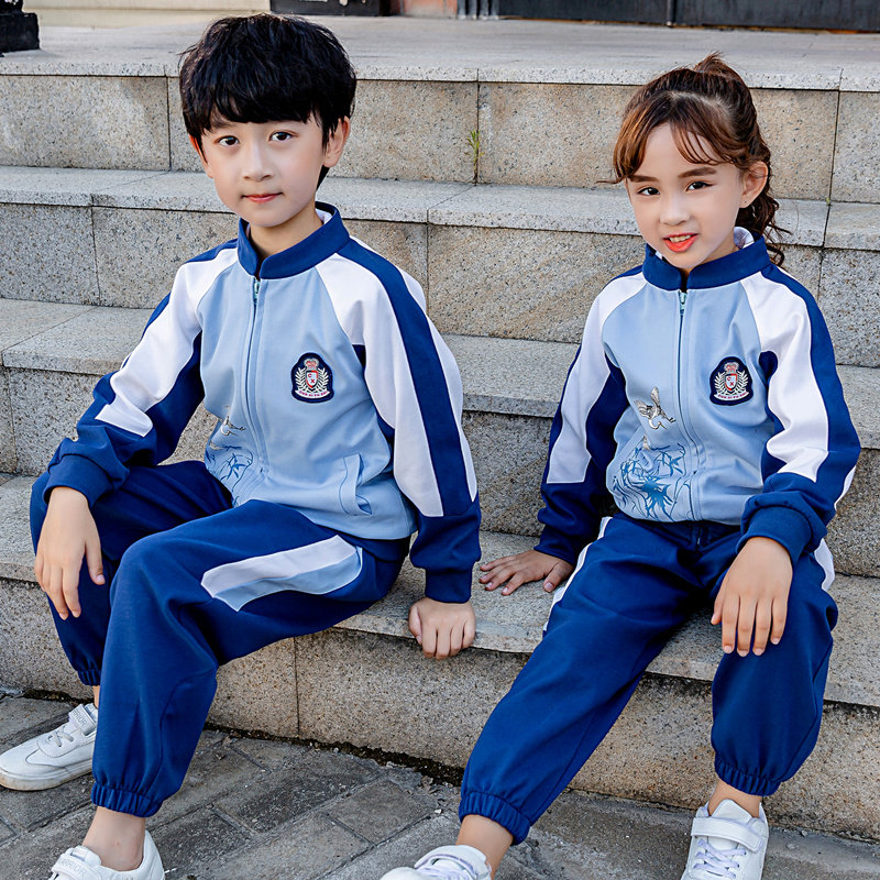 School uniform suit primary school students spring and autumn clothes British style kindergarten garden clothes autumn clothes children's sports class clothes summer short-sleeved