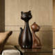 Vintage Couple Cat Figurines, Antique-Style Decorations for Entryway, Living Room, Tv Cabinet, Wine Cabinet, High-End Niche Art Decor
