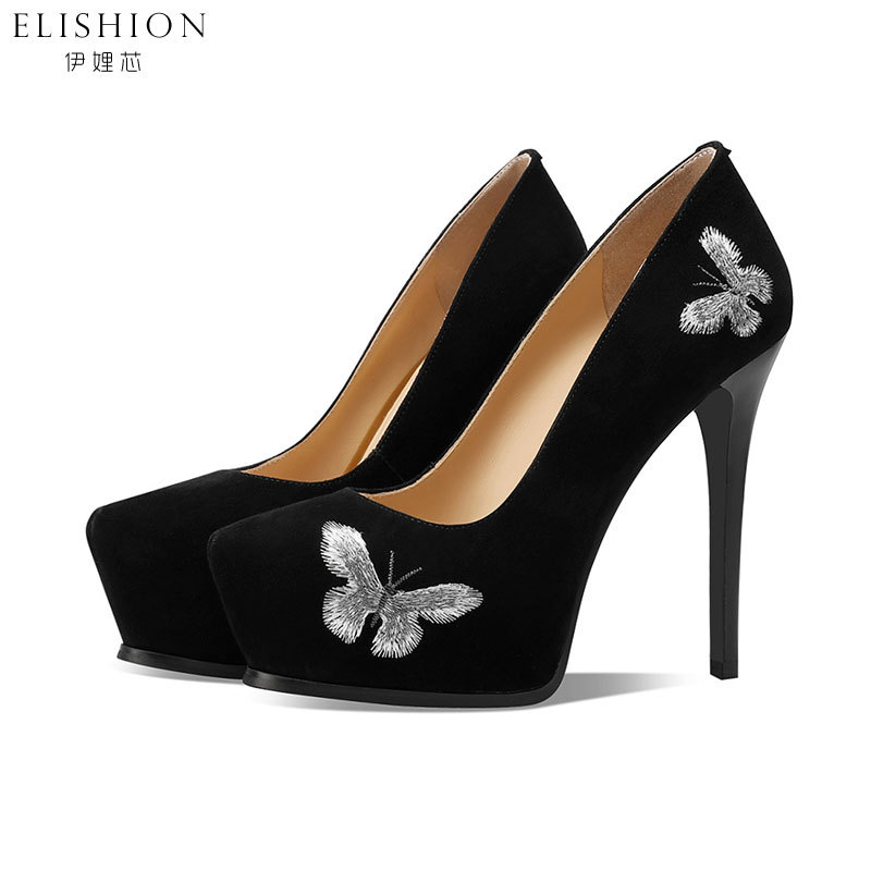 Yili Xin 13cm Ultra-High Heel Single Shoes for Women, Stiletto Professional Work Shoes, Waterproof Platform, Shallow Mouth, Sky-High High Heels, Autumn
