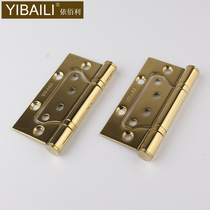 Free slotted sub golden primary-secondary hinge wooden door pvd gold alloy leaf room door thickened hinge 4 inch bearing silent foldout