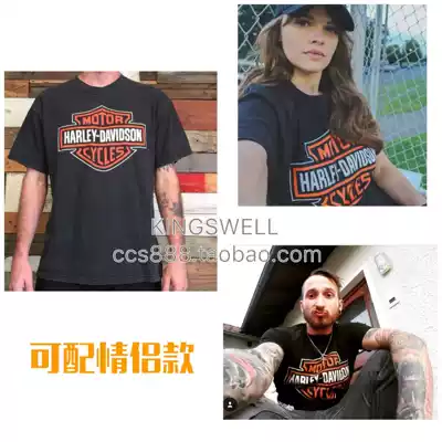 Devil harley harley men's classic large shield short sleeve T-shirt imported from the United States