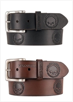 17628 Magic Domain Harley Men Skull Embossed Leather Belt USA Imported