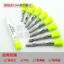 4A Imported Material Single Edge Milling Cutter German PVC Acrylic Cutting Density Board Numerical Control Engraving Machine Tool Tungsten Steel