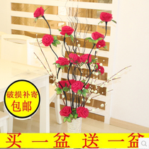 Floor simulation flower living room decoration fake flower Rose set living room floor flower art home accessories