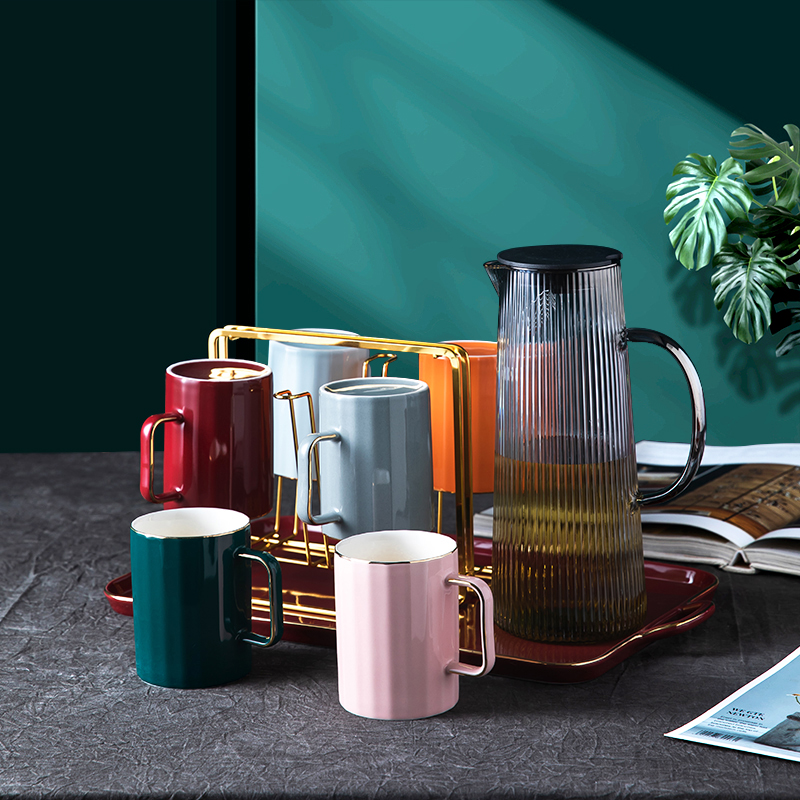 Nordic light luxury style home living room hospitality water appliance kettle water cup set modern family cold kettle tea cup tea set
