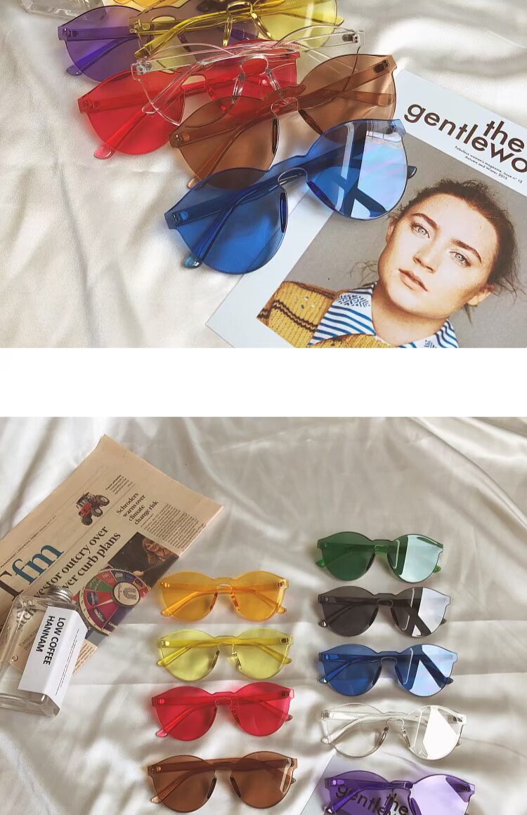 2018 new street beat net red kính râm nữ phiên bản Hàn Quốc của hipster retro phong cách kẹo cao su màu hồng kính râm nam chính hãng