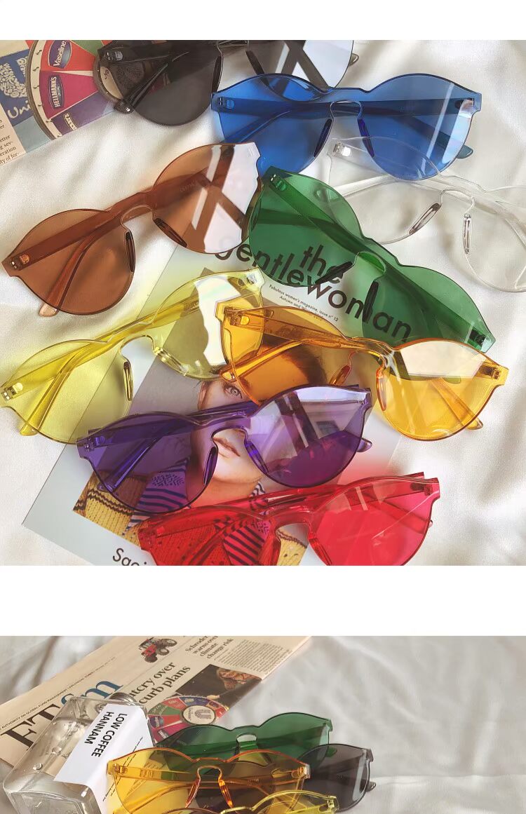 2018 new street beat net red kính râm nữ phiên bản Hàn Quốc của hipster retro phong cách kẹo cao su màu hồng kính râm nam chính hãng