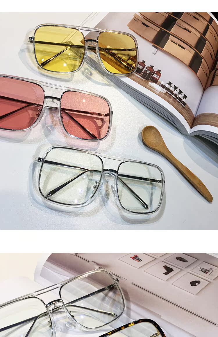Hàn Quốc ulzzang đường phố hipster retro hoang dã hộp lớn mảnh đại dương kính râm nữ Harajuku hip hop kính mát mắt kính điện biên phủ
