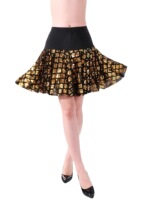 Square dance gymnastics modern dance skirt pleated half-body sequins three-step jitterba short Latin skirt skirt autumn and winter