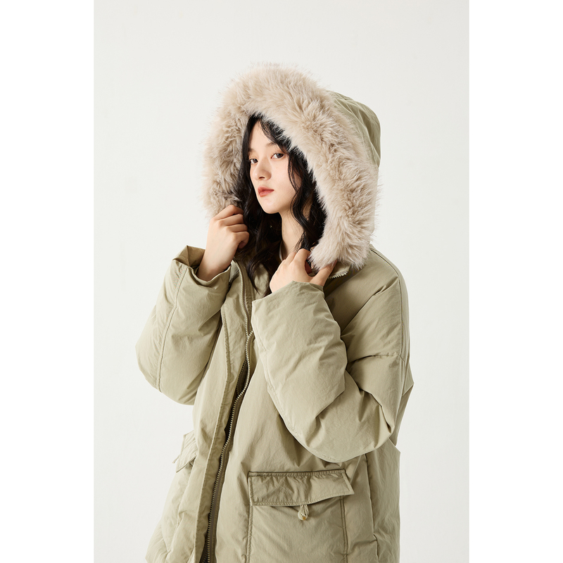 Prefree Floating Series/ Ultra Thick Windproof 90 White Duck down Detachable Hood Parka down Jacket Special