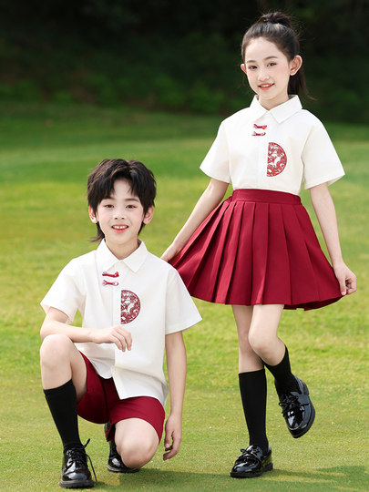 Grundschuluniformen, Aufführungsuniformen für den 1. Juni, Kindergartenuniformen, Abschlussfotos im Sommer, Klassenuniformen, Rezitationskantate, chinesischer Stil