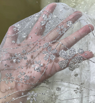 White Lace Bright Sheet Hot Gold Mesh Yarn Fabric Wedding Dress Fabric Wedding Dress Fabric Fabric