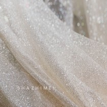 Champagne Toner shiny piece mesh termeersheer gauze hot diamond gold mesh gilding dress fabric fabric