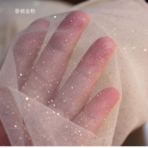 Champagne bronzing fine powder shiny gold silver gauze photography wedding background yarn wedding dress mesh fabric fabric