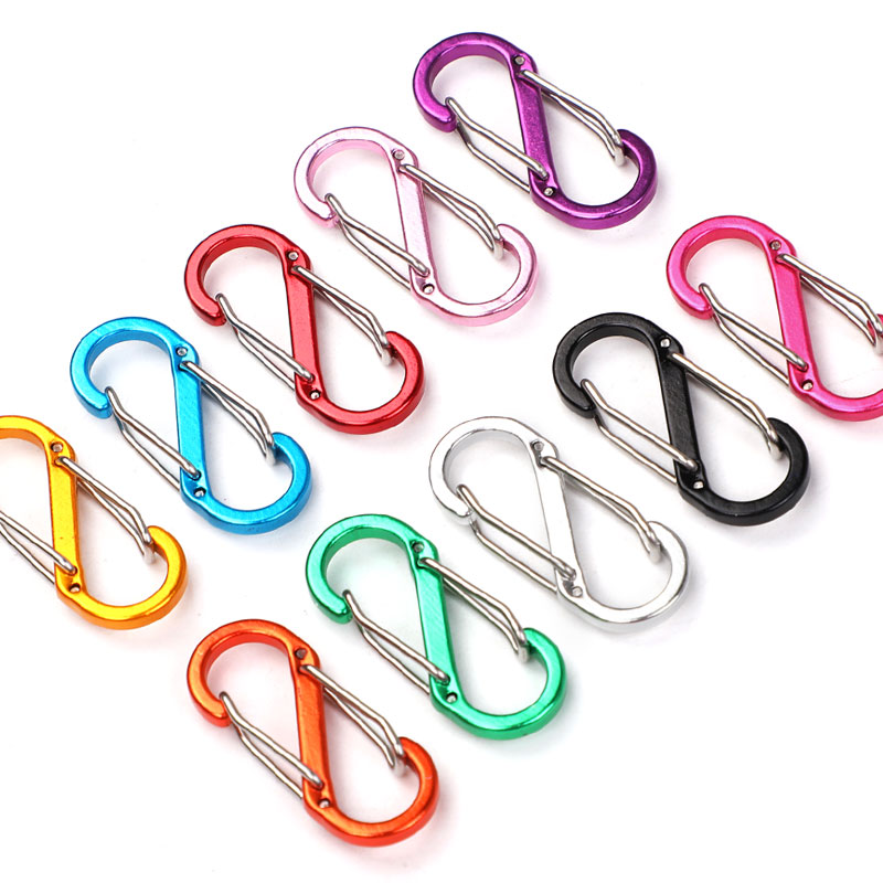 No.4 No.5 登山用バックル 小型ミニ吊り下げバックル バックパック 8字型外部連結バックル 8字型S字型紛失防止キーホルダー