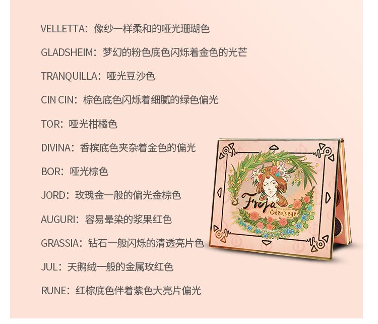 Chala khuyên dùng Thụy Điển odens eye fantasy đĩa 12 màu phấn mắt màu mờ sữa trà cam đỏ hàng ngày - Bóng mắt phấn mắt 4 ô