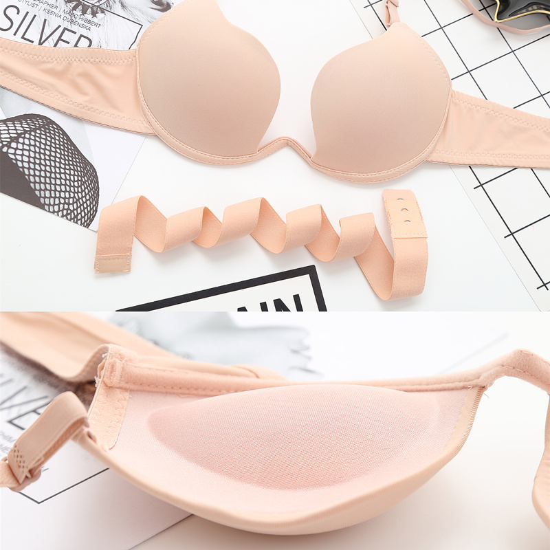 Người đẹp gợi cảm Nhật Bản trở lại W cup nhỏ ngực dày áo ngực sâu U hình chữ nhật vô hình liền mạch thu thập vành đai đồ lót phụ nữ mỏng thương hiệu đồ lót cao cấp
