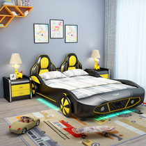 Multifunctional car childrens bed boy guardrail baby single 1 5 female 1 8 meters with locker soft bag can be customized