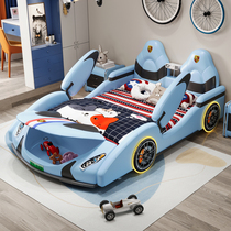 2024 New Childrens Bed Boys Car Bed Boys Multifunctional Sports Car Leather Bed Boys Creative Bed Separation Artifact