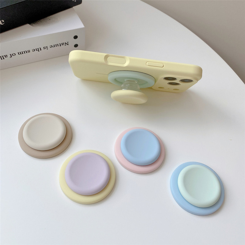 Magsafe Magnetic Silicone Wave Phone Stand Airbag Apple Android Telescopic Base Binge-Watching Gadget Color Block