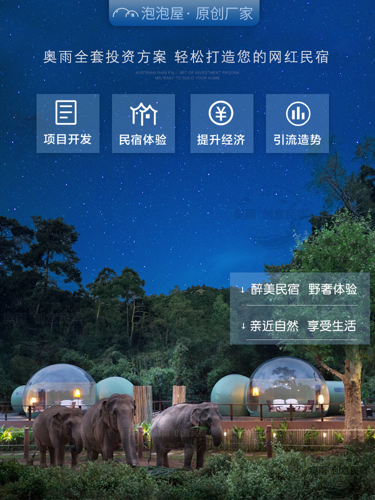 Original net red bubble House B & B Transparent starry Sky tent campground Scenic Area Outdoor inflatable tent house Hotel