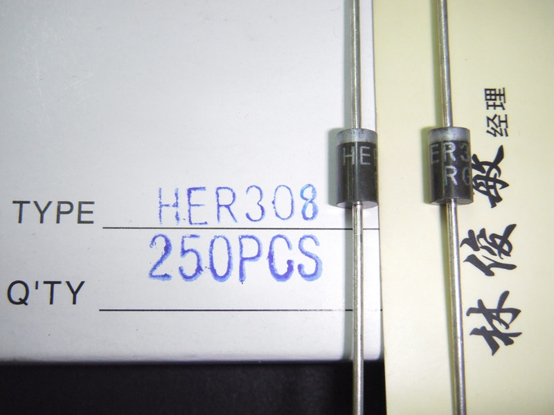 HER308 3A 1000V ultra-fast recovery diode coarse copper foot large chip DO-27