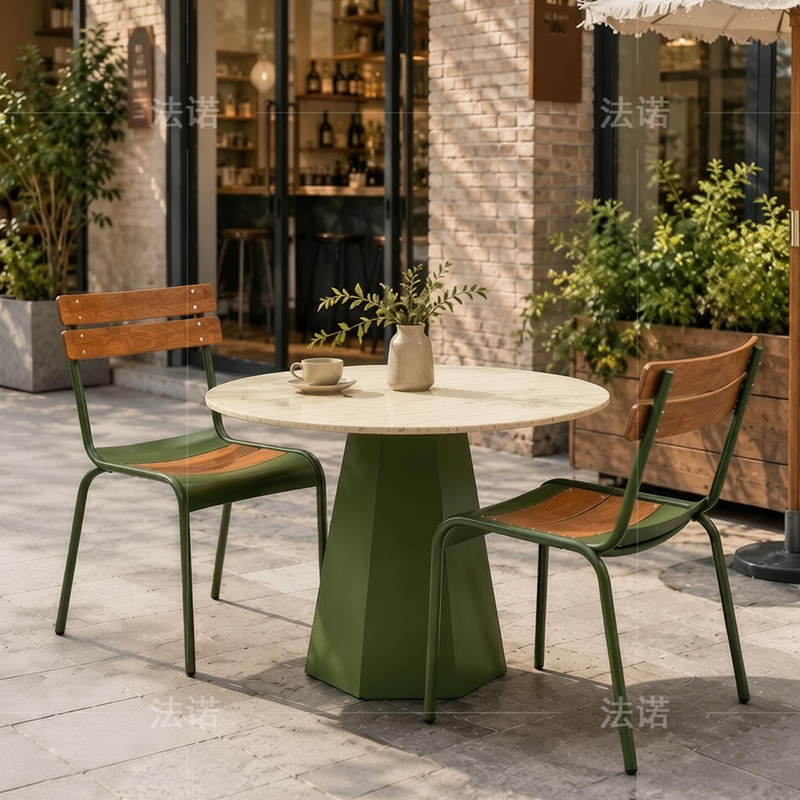 Outdoor Slate Dining Table and Chairs, Carbon Steel Table Legs, Rust-Proof and Stable, Coffee Shop Outdoor Display, Balcony, Courtyard, Waterproof Round Table Outdoor Slate Dining Table and Chairs, Carbon Steel Table Legs, Rust-Proof and Stable, Coffee Shop Outdoor Display, Balcony, Courtyard, Waterproof Round Table