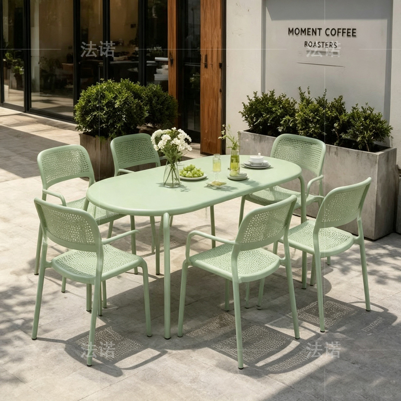 Commercial Aluminum Alloy Outdoor Table and Chair Set for Milk Tea Shop, Coffee Shop, Courtyard, Open-Air Leisure, Waterproof Table and Chair Combination Commercial Aluminum Alloy Outdoor Table and Chair Set for Milk Tea Shop, Coffee Shop, Courtyard, Open-Air Leisure, Waterproof Table and Chair Combination