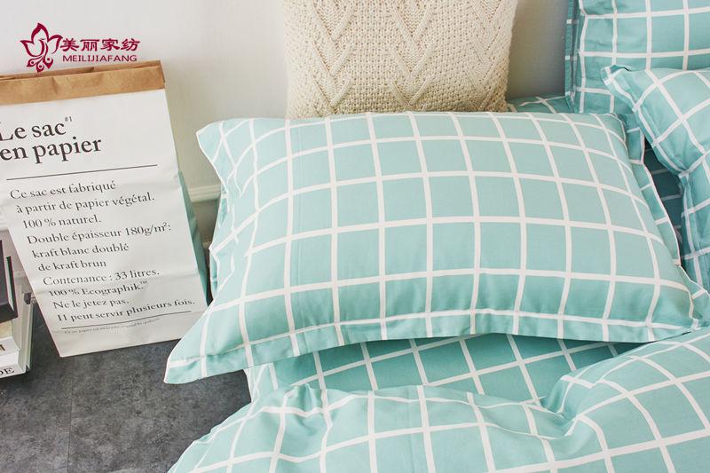 Tấm kẻ sọc xanh tươi Bắc Âu đơn mảnh cotton đơn giản 1,8 m chăn đôi 1,2 / 1,5 / 2,0 m tấm ga trải giường